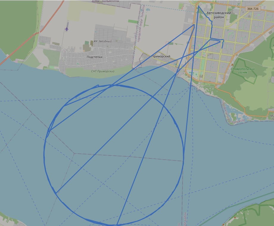 Damaged GPS route with anomalies